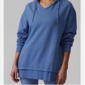 Athleta Sundown Alliance Hoodie in cottage blue.